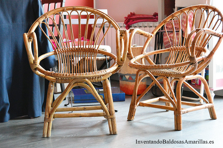 Renovar sillones de mimbre bambú