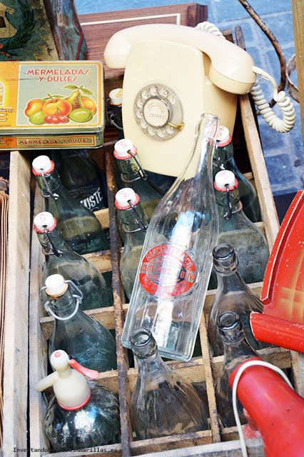 Caja de botellas de cristal