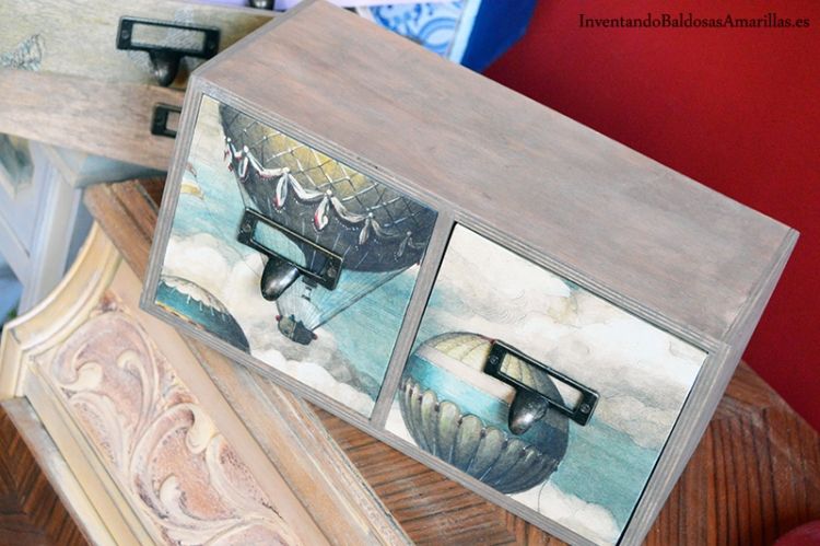 cajones decorados con papel globos