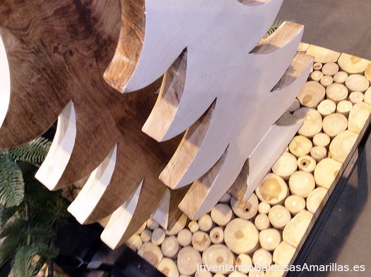 decoracion navideña mesa madera
