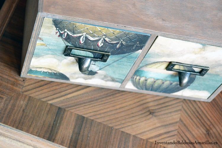 decorar madera con papel