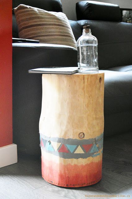 Tronco decorado con degradado y figuras geométricas Tronco decorado con degradado y figuras geométricas